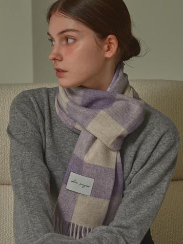 PATTERN VIRGIN WOOL Scarf_PURPLE - White Project - Modalova