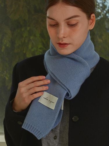 VIRGIN WOOL KNIT scarf_SKY BLUE - White Project - Modalova