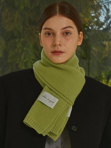 VIRGIN WOOL KNIT Scarf_Green - White Project - Modalova