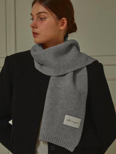 VIRGIN WOOL KNIT Scarf_GREY - White Project - Modalova