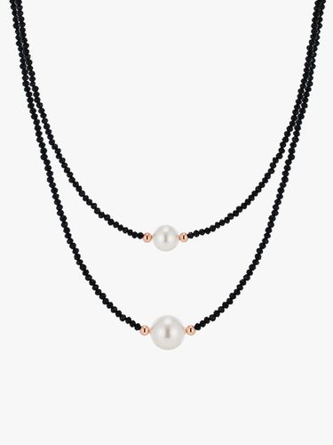 K Natural Onyx Pearl Ball Necklace - JUU - Modalova