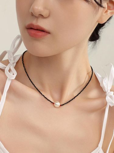 K Natural Onyx Pearl Red Necklace - JUU - Modalova