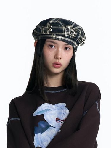 Cheek Check beret [Dark Navy] - KIRSH - Modalova