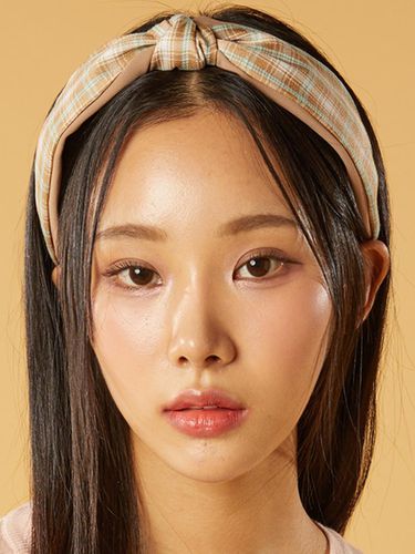 Bandana Preppy Checkered Hairband Headband [BEIGE] - KOLEAT - Modalova