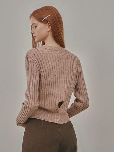 Nivel Gradation V-neck Back button Wool Knitwear - TWEE - Modalova