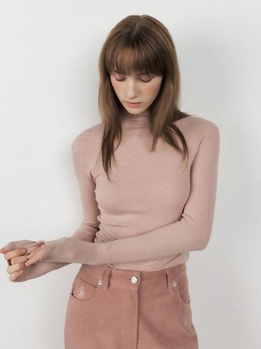 V-neck Turtleneck T-shirt - Pink - CITYBREEZE - Modalova