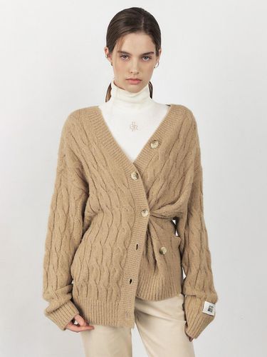 Wool Cable Two-way Wrap Cardigan - CITYBREEZE - Modalova