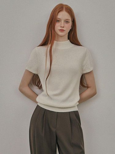 Mock Neck Short-Sleeved Wool Knitwear - TWEE - Modalova