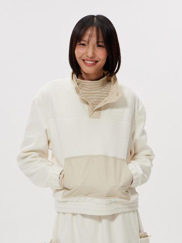 Fleece half button sweatshirt_Light Beige - Wacky Willy - Modalova