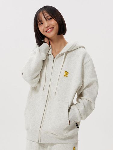 Logo Wappen Fleece-Lined Hooded Zip-Up_Sand - Wacky Willy - Modalova