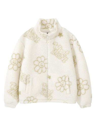 Pattern fleece zip-up jacket_Light Beige - Wacky Willy - Modalova