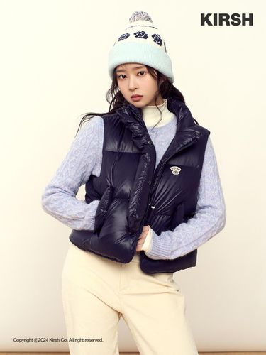 Patch Cropped Down Vest [Navy] - KIRSH - Modalova