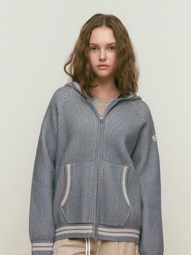 Knit Mix Hood Zip-Up [Sky Blue] - KIRSH - Modalova