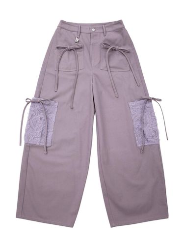 Ribbon cotton pants (purple) - Siweol107 - Modalova