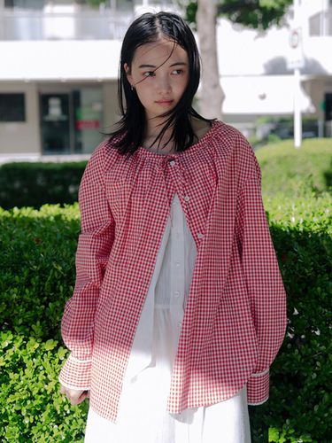 PLAID HOODED SHIRT_RED - CELITAILS - Modalova