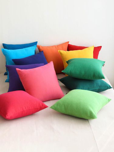 Solid handmade cotton cushion cover 50x50 12color - ORIGO - Modalova