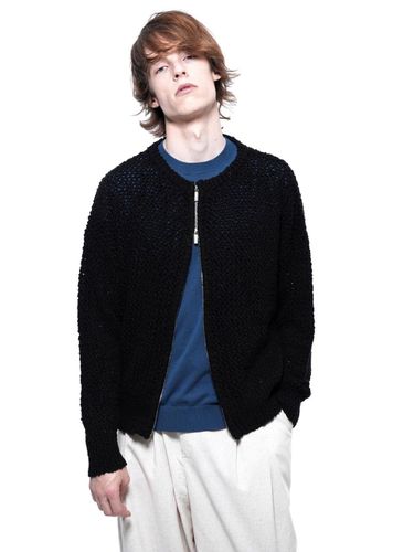 Punching Knit Zip - Up Cardigan - Black - Chance’s noi - Modalova