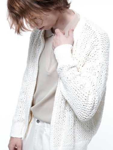 Punching Knit Zip - Up Cardigan - Chance’s noi - Modalova