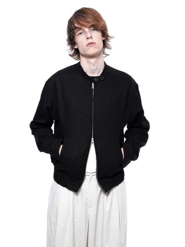 Herrington Linen Biker Varsity Jacket - Black - Chance’s noi - Modalova