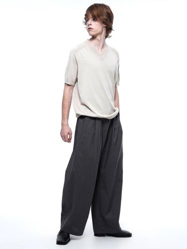 Linen Two - tuck Wide Pants - Gray - Chance’s noi - Modalova