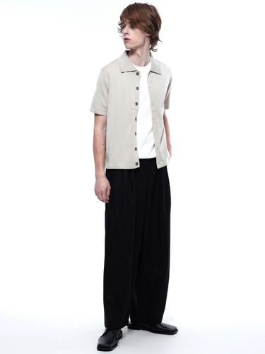 Linen Two - tuck Wide Pants - Black - Chance’s noi - Modalova