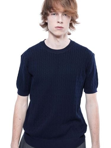 Linen Cable Round Half Knit - Navy - Chance’s noi - Modalova