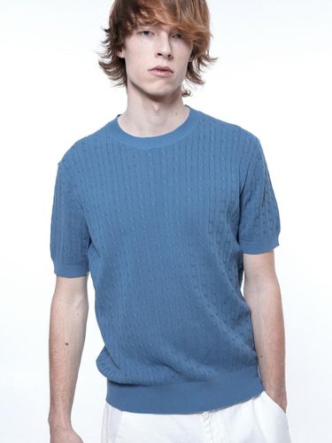 Linen Cable Round Half Knit - Sky - Chance’s noi - Modalova