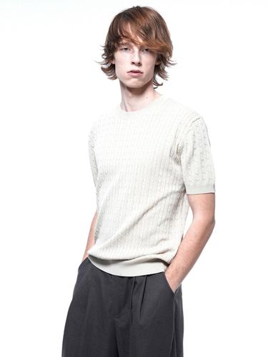 Linen Cable Round Half Knit - Beige - Chance’s noi - Modalova