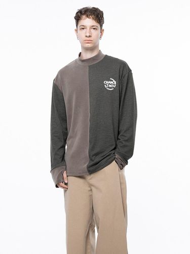 Circle Reverse Slev Hlaf - neck Sweat - Khaki Beig - Chance’s noi - Modalova