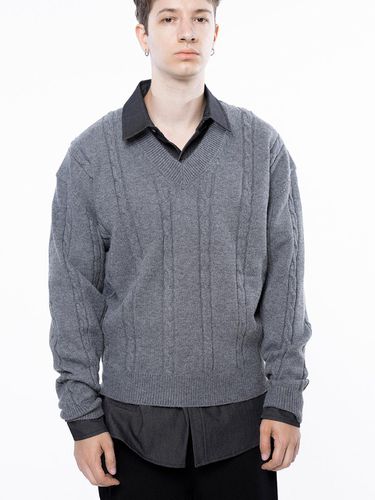 Dense Cable V - neck Kint - Gray / M243TP07GR - Chance’s noi - Modalova