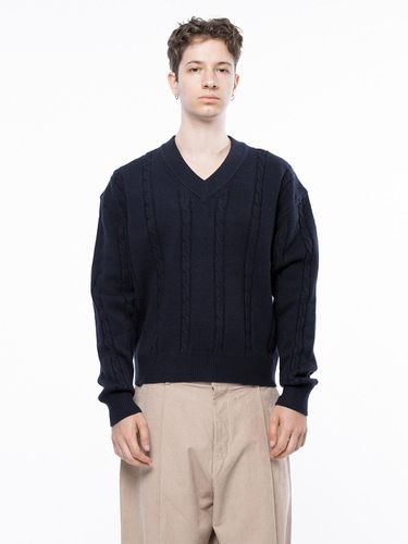 Dense Cable V - neck Kint - Navy / M243TP07NY - Chance’s noi - Modalova