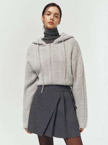 Pleated Wool Wrap Skirt_MELANGE GREY - ARTID - Modalova