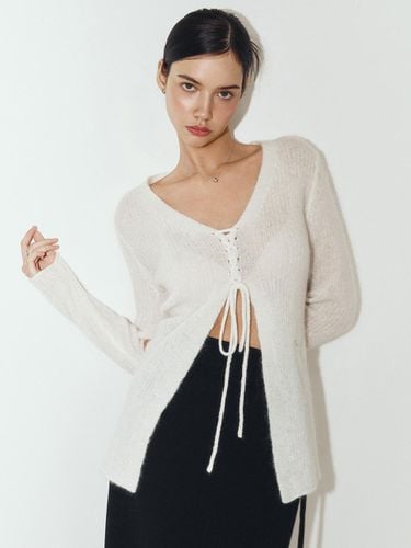 Mohair Lace-Up Cardigan - ARTID - Modalova