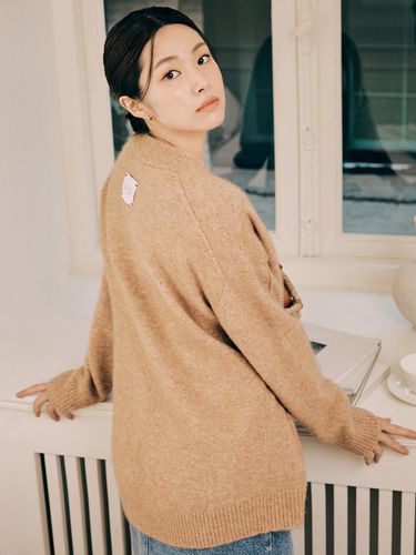 Mohair Oversized Fit Pocket Cardigan_CAMEL - ARTID - Modalova