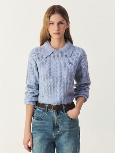 Collar Point Cable Knit_BLUE - ARTID - Modalova