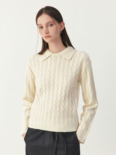 Collar Point Cable Knit_IVORY - ARTID - Modalova