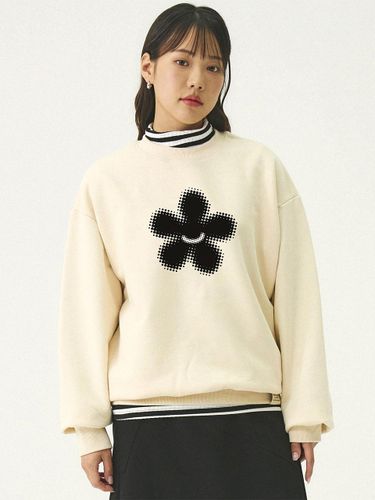 Unisex Dot Silhouette Flower Cotton-Polyester Sweatshirt - GRAVER - Modalova