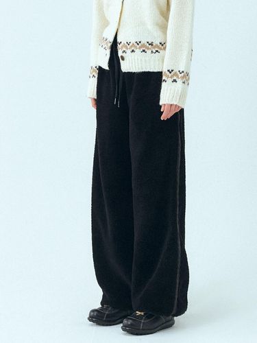 Lace Track Shearling Pants, Black - ETMON - Modalova