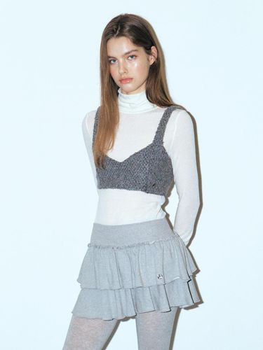 Boucle Tweed Bustier, Charcoal - ETMON - Modalova