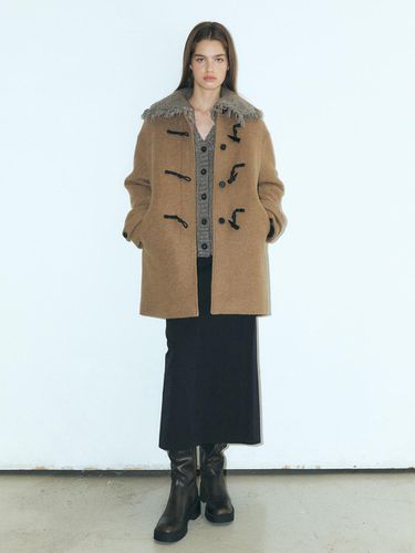 Wool Duffle Half Coat, Mocha Brown - ETMON - Modalova