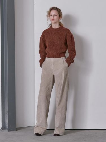 SEMI WIDE CORDUROY PANTS_BEIGE - mu:arvo - Modalova