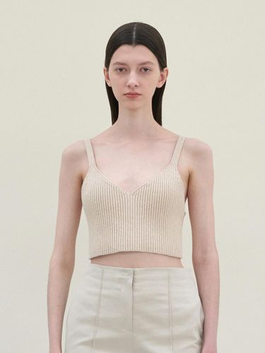 V NECK KNIT BUSTIER_LIGHT BEIGE - mu:arvo - Modalova