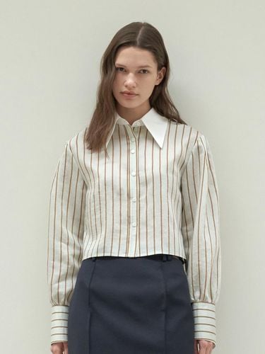 STRIPE CROPPED SHIRT_GREEN STRIPE - mu:arvo - Modalova