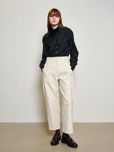 Cocoon Turn Up Pants_ECRU - mu:arvo - Modalova