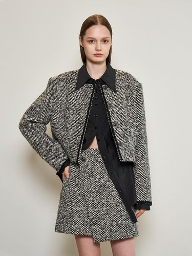 Tweed Cropped Jacket _MIX COLOR - mu:arvo - Modalova