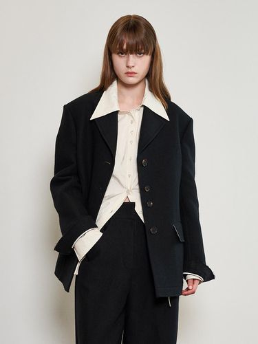 Oversized Tailored Single Jacket_BLACK - mu:arvo - Modalova