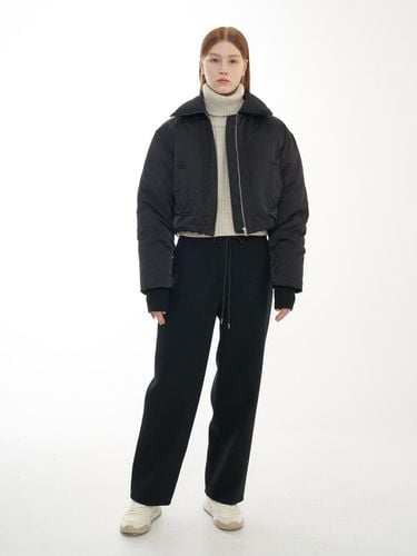 Cocoon Wool Track Pants_Black - mu:arvo - Modalova