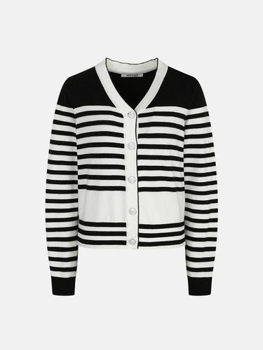 Stripe V-Neck Cardigan A241PWK264 - NICE CLAUP - Modalova