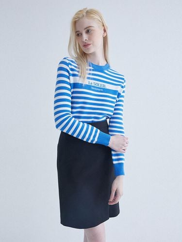 Stripe Lettering Knit Top N241PWK106 - NICE CLAUP - Modalova