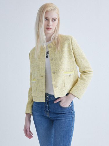 Round Neck Tweed Jacket N241MWJ204 - NICE CLAUP - Modalova